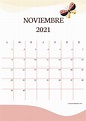 Calendario Noviembre 2021 para imprimir GRATIS ️ Una Casita de Papel