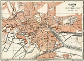 Old map of Caen in 1913. Buy vintage map replica poster print or ...