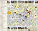 Map of Munich tourist: attractions and monuments of Munich
