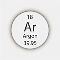 símbolo de argón. elemento químico de la tabla periódica. ilustración ...