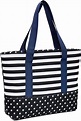 Canvas Tote Beach Bag with Zipper - Large Reusable Waterproof Eco ...