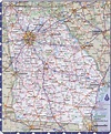 Map of Georgia (U.S. state) with highways,roads,cities,counties ...