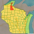 Map of Ashland County, Wisconsin