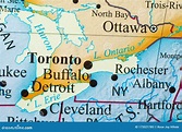 Map of Canada Focus on Toronto City and Ottawa Stock Image - Image of ...