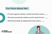 Fun Facts for an “About Me” Intro | List of Helpful Examples ...