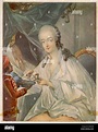 Madame du Barry, amante de Luis XV de Francia, se sirve una taza de ...