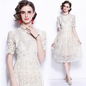 優雅公主鏤空蕾絲小禮服洋裝S-2XL(共二色)-M2M | 短袖洋裝 | Yahoo奇摩購物中心