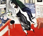 Photo: 1915 Marc Chagall L'Anniversaire Huile sur Toile 81x100 cm New ...