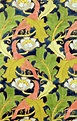 Design for printed linen with birds and leaves by Voysey Painting by ...