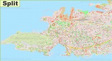 Large detailed map of Split - Ontheworldmap.com