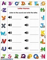 Listen and write the letter. worksheet | Alphabet phonics, Alphabet ...