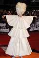 Lady Gaga sur le tapis rouge des Brit Awards, à Londres, le 16 février ...