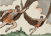 Illustration of Icarus and Daedalus posters & prints by Corbis