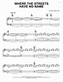 Where The Streets Have No Name | Sheet Music Direct