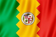 Premium Photo | Flag of los angeles city, california (us)
