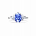 Matilda Ring | Art deco inspired Cornflower Blue Sapphire and Diamond ...