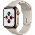 Apple Watch Series 5 Cellular Gold Stainless Steel 44mm w/ Tan Sport ...
