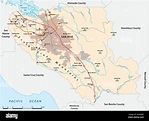 vector road map of California Santa Clara County, United States Stock ...