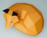 Papercraft Fox Head Fox Papercraft T2spaper Diy Papercraft Origami ...