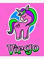 Póster «Unicornio Virgo-signo del zodíaco de neón-unicornio de marca ...