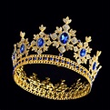 Luxuries Gold Crystal Royal Bridal Tiara Crown Full Round Queen Crown ...