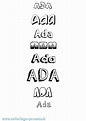 Coloriage du prénom Ada : à Imprimer ou Télécharger facilement