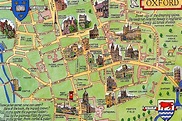 Coloured Map Oxford Map Places Of Interest Street Map | Adams Printable Map
