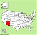 Arizona location on the U.S. Map - Ontheworldmap.com