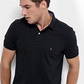 Camisa Polo Tommy Hilfiger Piquet Slim Fit Masculina - Preto | Netshoes
