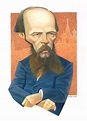 Caricaturas de escritores estrangeiros. Fiodor Dostoievski. | Fiódor ...