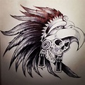 Warrior skull. | Obras de arte mexicano, Diseño gráfico mexicano ...
