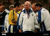 Brazil manager Mario Zagallo shows his disappointment after his team's ...