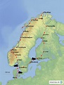 StepMap - Nordkap-Route 2016 - Landkarte für Norwegen