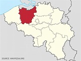Kaart van Oost-Vlaanderen (East Flanders) Provincie - Kaart van België