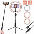 10" Selfie Ring Light with Stand and Phone Holder, 3 Colors & 10 ...