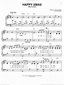 Happy Xmas (War Is Over), (easy) sheet music for piano solo (PDF)