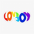 "Lovejoy logo rainbow colouring" Sticker for Sale by ruelia | Redbubble