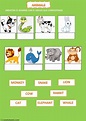 ANIMALS - Ficha interactiva | Worksheets, Traditional printable, Animals
