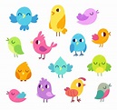 Premium Vector | Cute cartoon birds set
