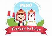 Felices Fiestas Patrias or Peruvian Independence Day Cartoon ...