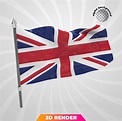 Bandera, de, reino unido, diseño, 3d, interpretación | Archivo PSD Premium