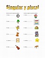 Ficha pdf online de Singular y plural | Fichas, Actividades escolares ...