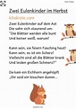 "Zwei Eulenkinder" GEDICHT Kindergarten | Herbstgedicht lustig ...