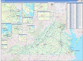 Virginia Zip Code Wall Map Basic Style by MarketMAPS - MapSales