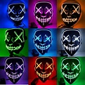Halloween LED Glow Mask 3 Modes EL Wire Light Up The Purge Movie ...