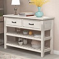 Console Table with Storage Drawers, BTMWAY 45" Rustic Wood Hallway ...