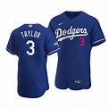 Los Angeles Dodgers Men's Chris Taylor #3 Jersey Royal 2020 World ...