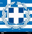 Griechenland Wappen und Flagge, offiziellen Symbole der Nation Stock ...