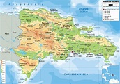 Large size Physical Map of the Dominican Republic - Worldometer