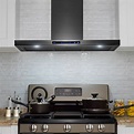 AKDY 30” Wall Mount Black Stainless Steel Kitchen Range Hood with Touch ...